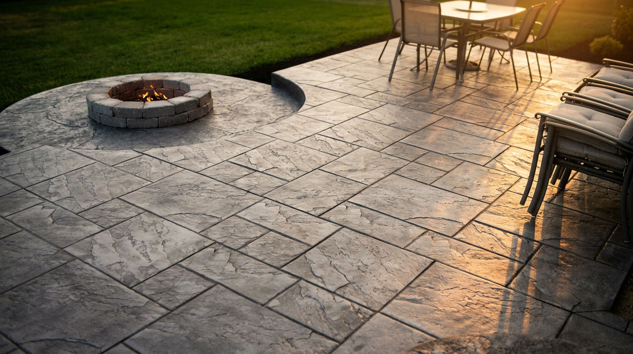 Concrete fire pit by LVC Contractors